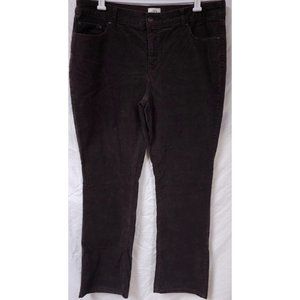 St. Johns Bay 16 Brown Straight Leg Stretch High Waist Corduroy Pants 36X32